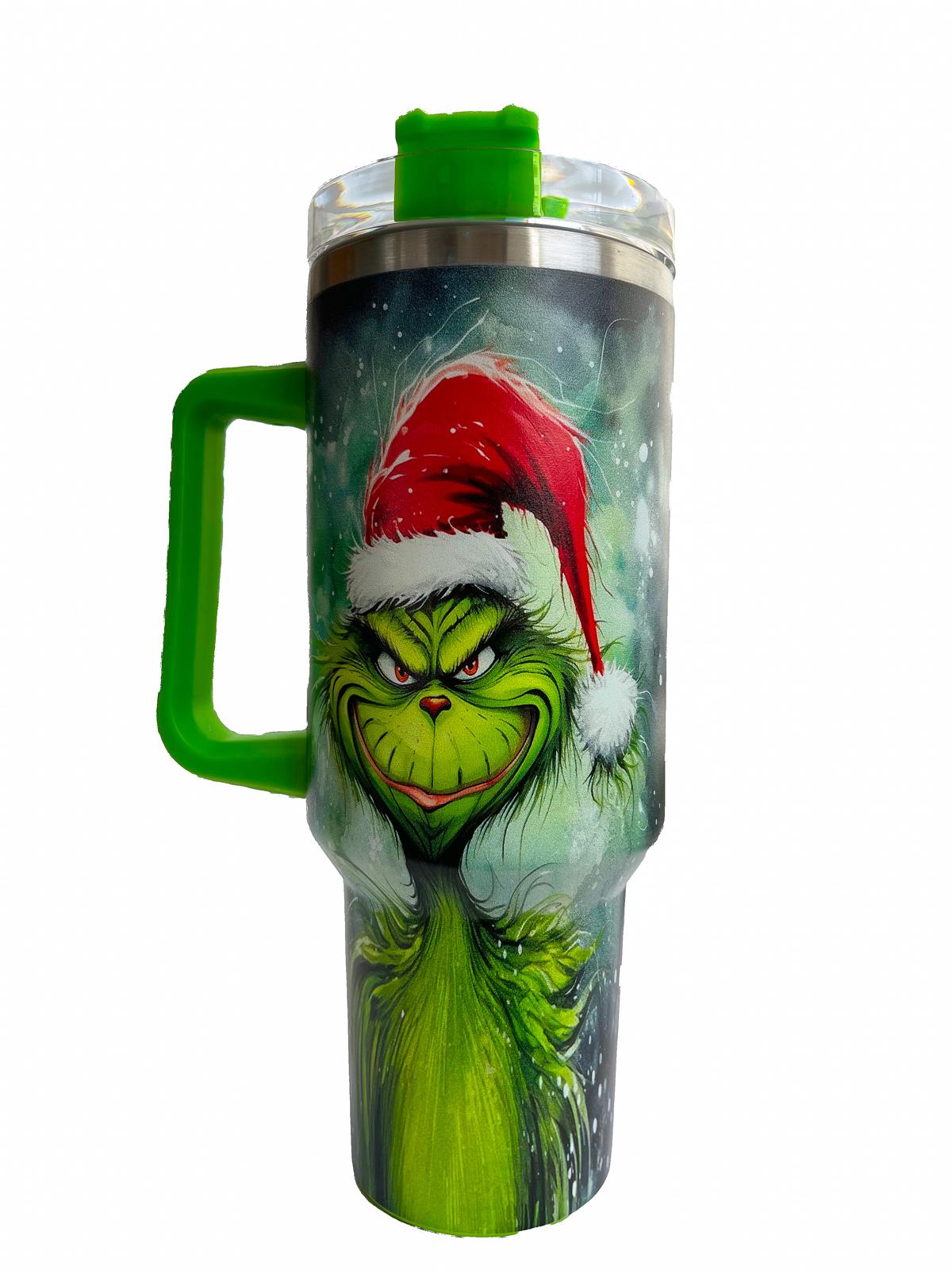 40oz Christmas  Cartoon Character Stainless Steel Insulated Tumbler With Handle And Straw!