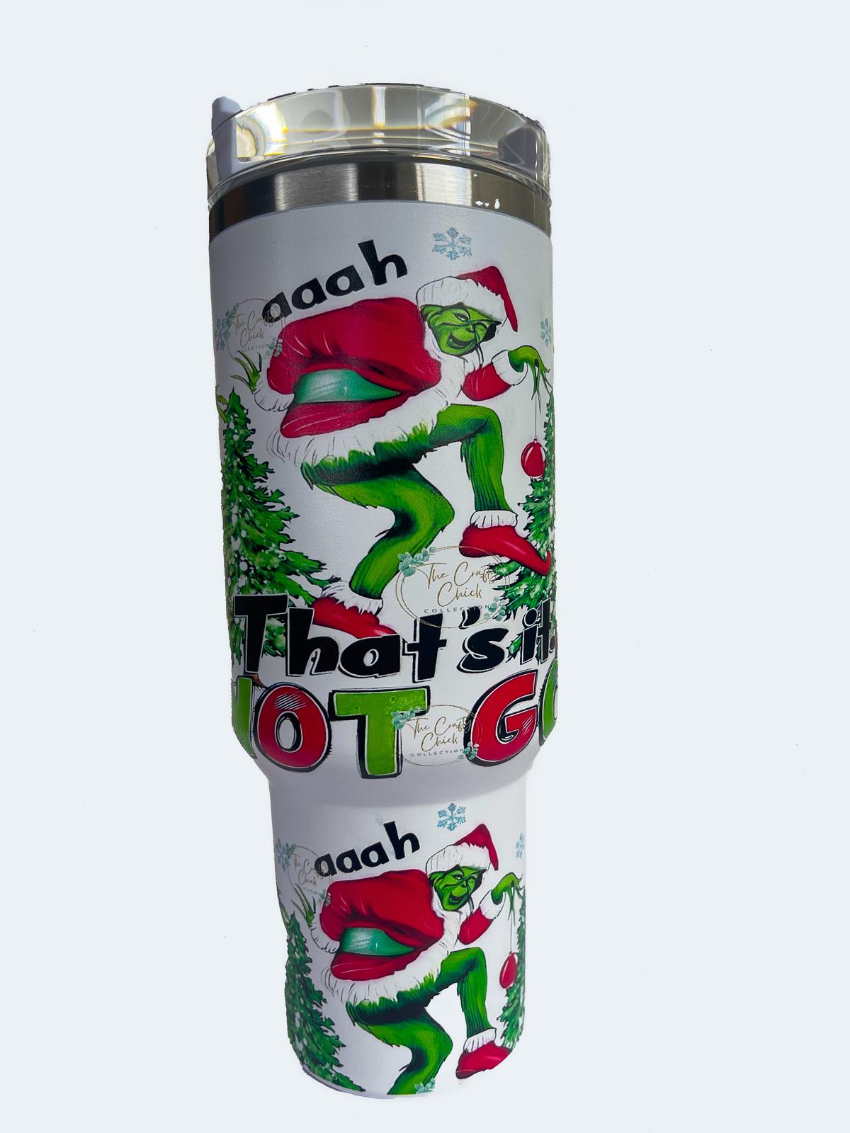 40oz Christmas Cartoon Character Stainless Steel Insulated Tumbler With Handle And Straw!